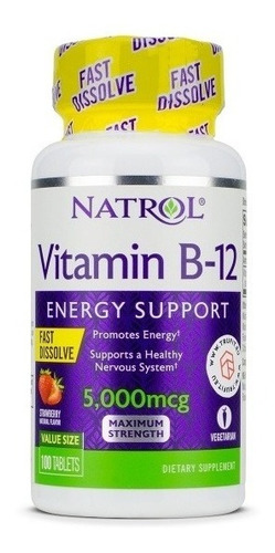 Vitamina B 12 Natrol 5000 Mcg 100 Cápsulas Mejor Precio 