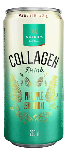 Collagen Drink 260ml - Pack Com 6 Unidades Sabor Abacaxi Com Hortelã E Limão