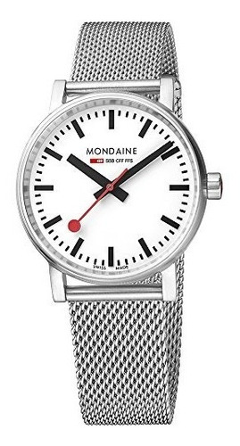 Mondaine Sbb Reloj Casual De Cuarzo Suizo De Acero Inoxidabl