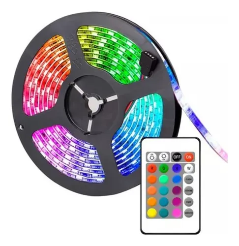 Cinta Led Mercury Rgb 5050 / 5m Con Adaptador + Control