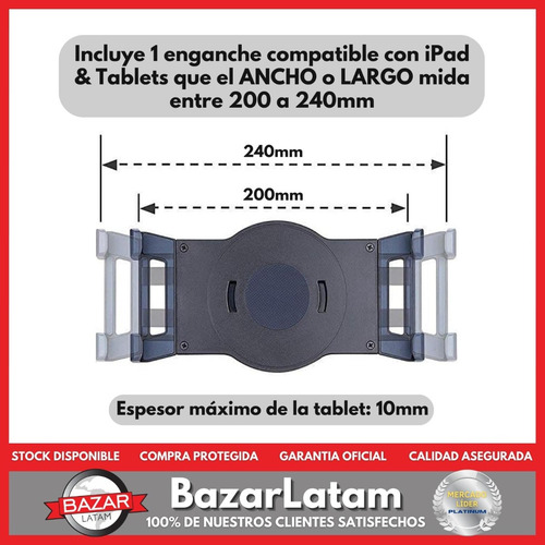 Imagen 2 de 10 de Soporte Tablet Pared Escritorio Brazo Regulable