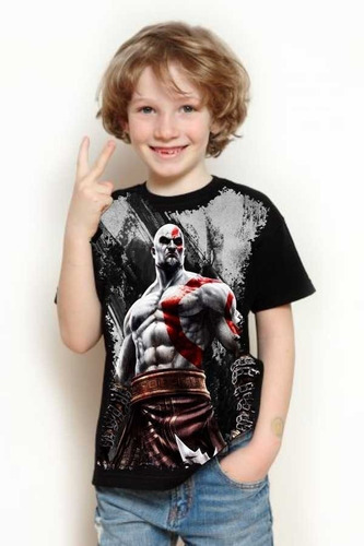 Camisa, Camiseta Criança 5%off Jogo God Of War Kratos Linda