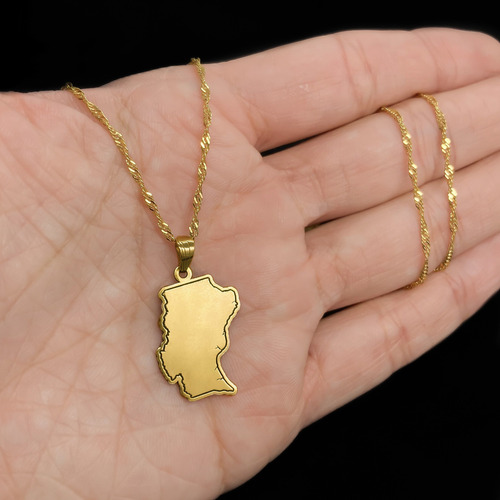 Cadena Y Dije Provincia Argentina Oro 18k Santa Cruz 55 Cm