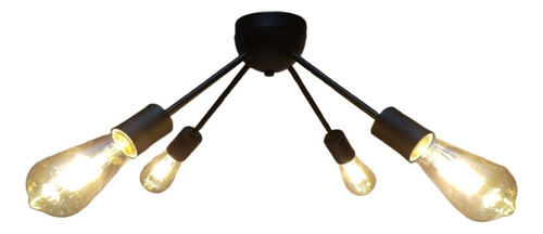 Lustre Sputnik Moderno Atomo P/ Modernizar Seu Quarto E Sala Cor Preto 110V/220V