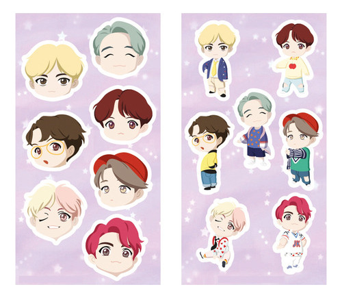 Pack X 2 Stickers Bts Tinytan Kpop Regalo Army Bangtan