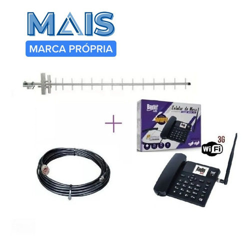 Imagem 1 de 4 de Kit Telefone Rural Com Internet E Roteador De Wi-fi Bdf-12