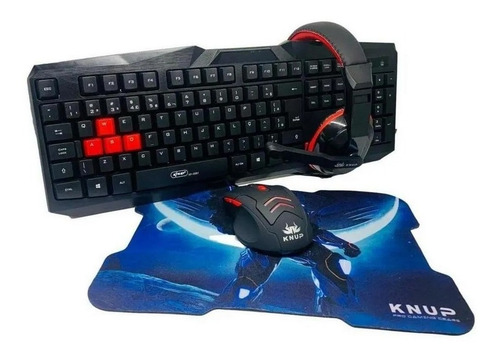 Kit Game Teclado Herdset Mouse Mousepad Kp 2061