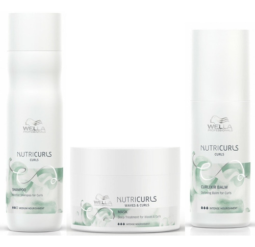 Kit Rulos Wella Nutricurls Shampoo, Mascara, Crema De Peinar