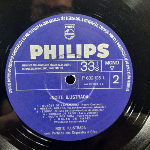 Vinil Lp Noite Ilustrada Mono Portinho E Orquestra Ótimo