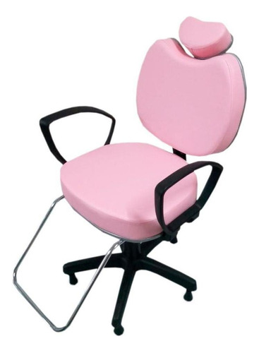 Poltrona Cadeira Para Salão Cabeleireiro Rosa Bebê
