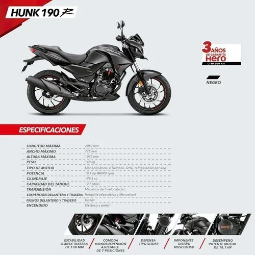 Imagen 16 de 19 de Hero Hunk 190r Fi Abs Baul Gtia 4años Ofta Al 30/6 Ciclofox