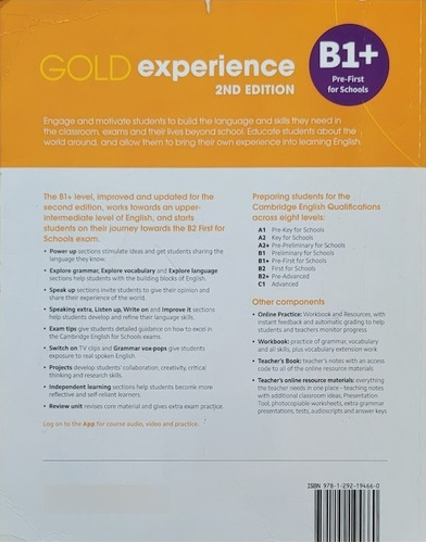 Imagen 2 de 2 de Libro: Gold Experience B1+ Student's Book 2nd Edition