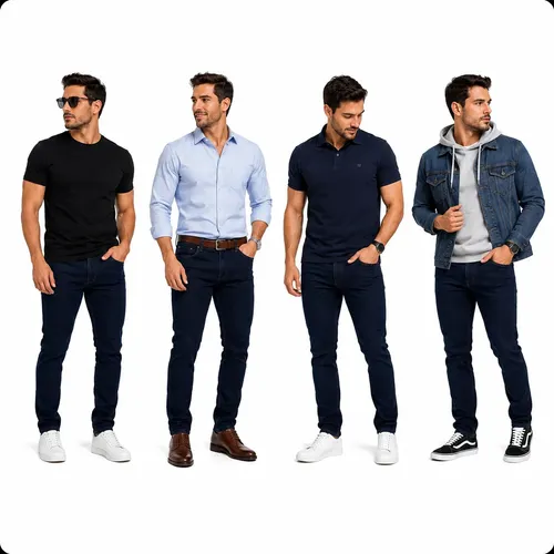 Kit Com 4 Calças Jeans Masculina Lycra Elastano Reforçada
