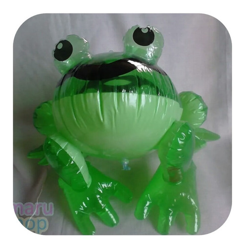 4 Bonitos Figuras Inflable Sapo O Rana Verde 39cm L Fiesta