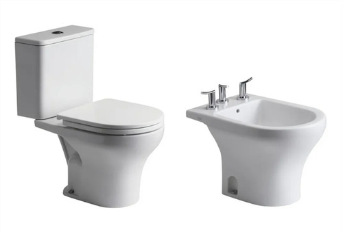 Juego Baño Ferrum Veneto Inodoro Largo Deposito Y Bidet