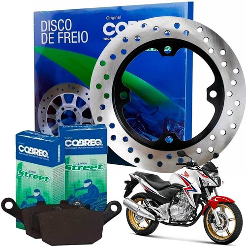 Disco Freio Traseiro + Pastilha Cb 300 Sem Abs 2012 Cobreq