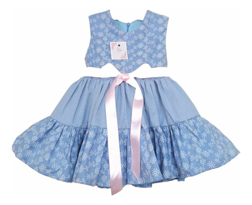 Vestido Para Niñas Azul Cielo Ref Luisa