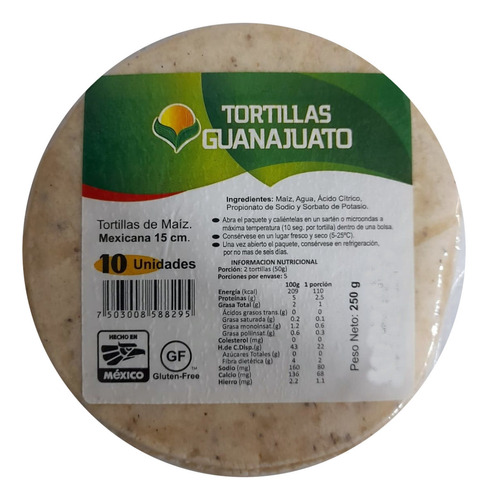 Tortilla De Maiz Sin Gluten Guanajuato