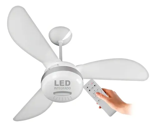 Ventilador De Teto Inverter Fênix Led 3 Pás Silver Com Controle R...