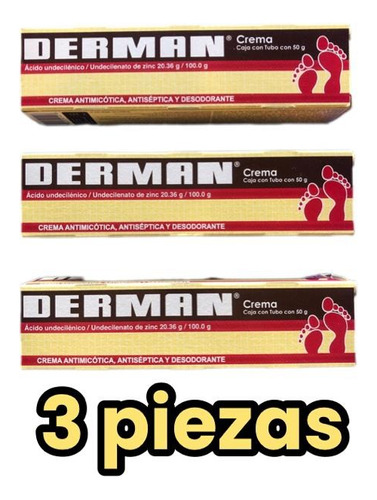 Derman, Caja Con Tubo Crema 50 G C/uno, 3 Piezas Derman