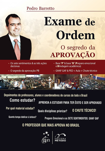 Exame de Ordem - O Segredo da Aprovação, de Barretto, Pedro. Editora Forense Ltda., capa mole em português, 2012