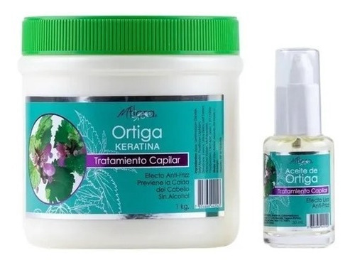 Kit Tratamiento Capilar Ortiga Crema 1kg + Aceite 30ml Flora