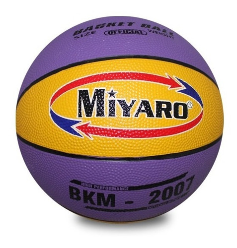 Imagen 8 de 9 de Balón Básquetbol Multicolor Bkm-2007 Hule No. 7 Miyaro