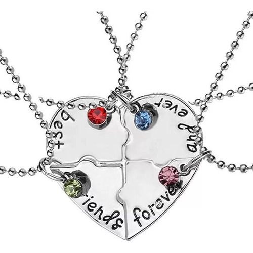 Collares Mejores Amigas Bff 4 Cuatro Amistad Colgante