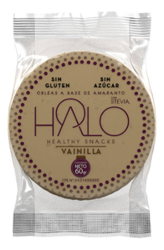 Obleas De Amaranto Vainilla Sin Azúcar Sin Gluten Halo 60gr