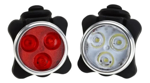 Set Luces De Bicicleta Usb 3 Led Trasera/ Delantera 250lm