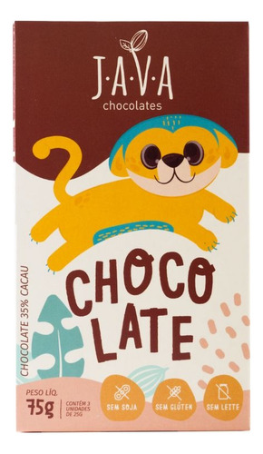 Java Chocolates Jupa 35% Cacau 75g Display 6 Unidades