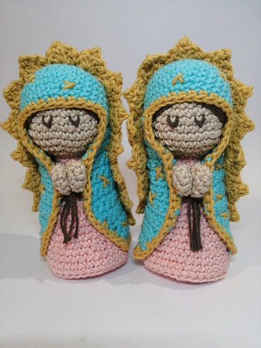 2 Virgen De Guadalupe Tejidas A Crochet. Virgencitas. 