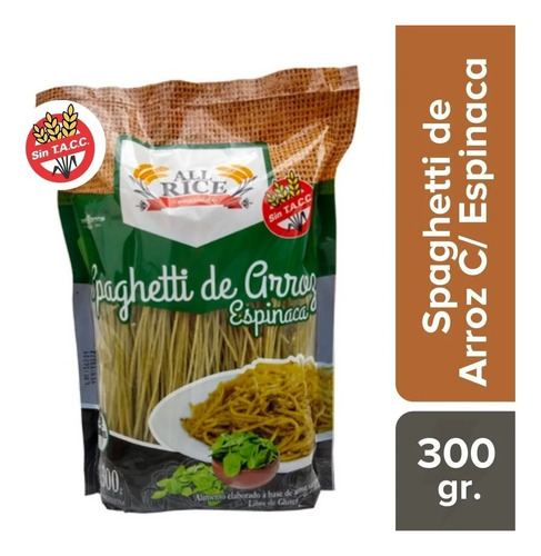 Fideos All Rice Spaghetti De Arroz Con Espinaca 300gr.