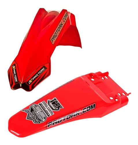 Kit Paralama Dianteiro/traseiro Mx2 Pro Tork Cross Vermelho