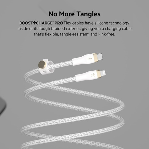 Belkin - Boostcharge Pro Flex Braided Silicone Usb-c To Lig