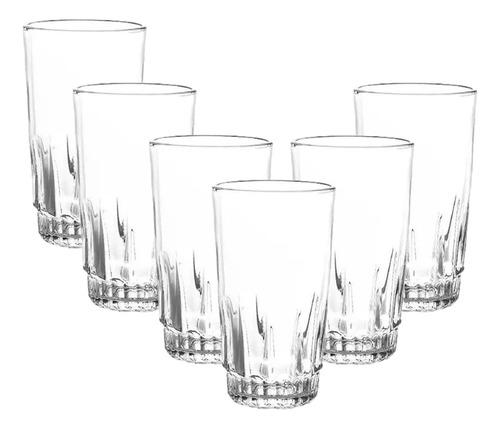 Set 6 Vasos Altos Prisma Tragos Cristar 331 Ml