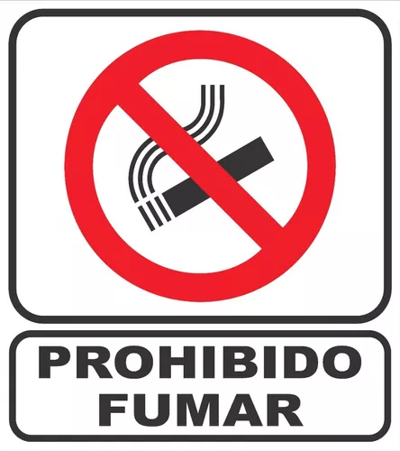 Cartel Prohibido Fumar 22 X 28 Cm Alto Impacto Ley