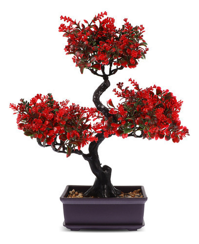 Árbol Bonsái Artificial En Maceta Para Decoración De Mes [u]