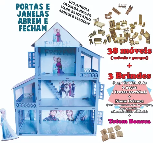 Casa Casinha Para Boneca Polly +38 Mini Móveis Mdf Madeira em