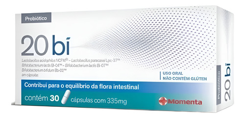 20 Bi Suplemento Probiótico Com 30 Cápsulas Flora Intestinal