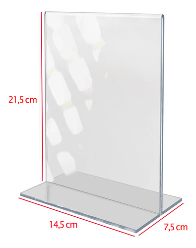 Display Acrilico T A5 Expositor 21x15 Balcão Mesa Kit100 Und