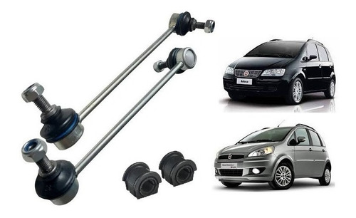 Kit Bieleta Buchas Barra Estabilizadora Dianteira Fiat Idea