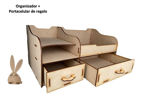 Organizador Escritorio Plumones O Maquillaje Mdf 3mm