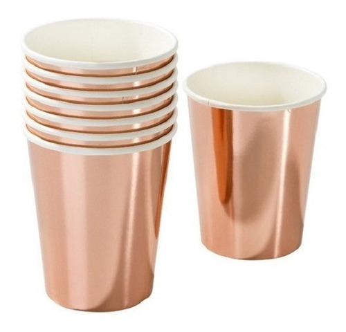 Vaso De Polipapel Rose Gold Rosa X6 Unidades