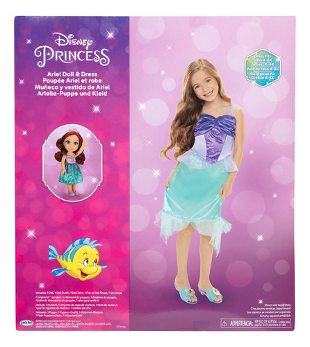 Muñeca Ariel Con Disfraz Niña 3-6 Años Disney Princesas