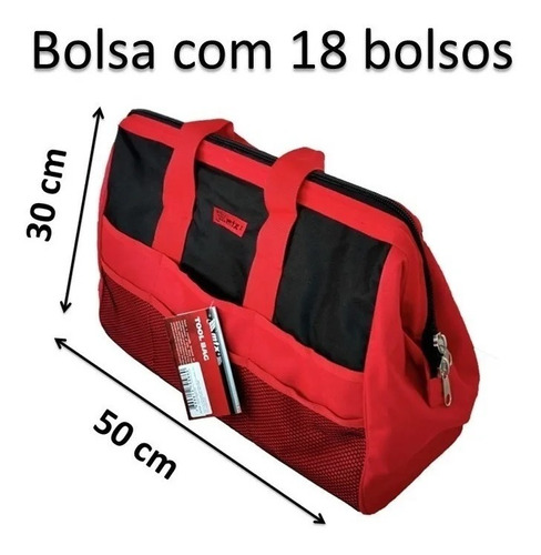 Bolsa Para Ferramentas Em Lona Com 18 Bolsos 902529