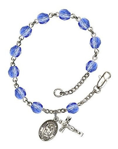 Pulsera De Dije - St. Vincent Ferrer Silver Plate Rosary Bra