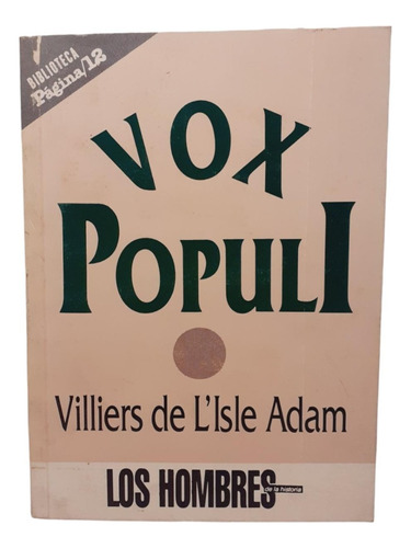 Vox Popul Y Otros Cuentos Crueles- Villiers De L´isle Adam