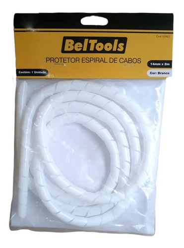 Kit 2 Protetor Cabos Espiral 14mm X 2 Metros Branco Beltools