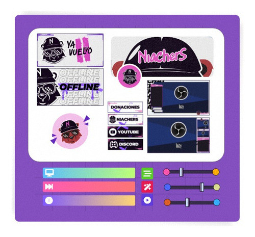 Stream Diseño Animado - Pack Elite - Twich, Kick, Yt, Fb